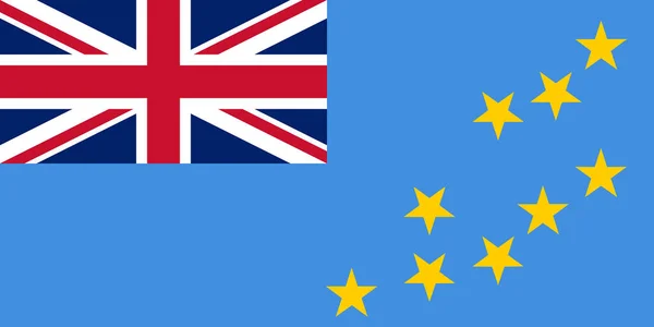 Illustrasjon Tuvalus Offisielle Flagg Med Kopiplass – stockfoto