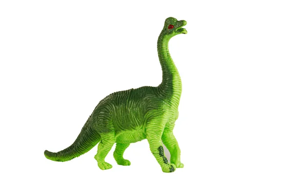 Пластиковый Игрушечный Динозавр Brachiosaurus Изолирован Белом Фоне Копировальным Пространством — стоковое фото