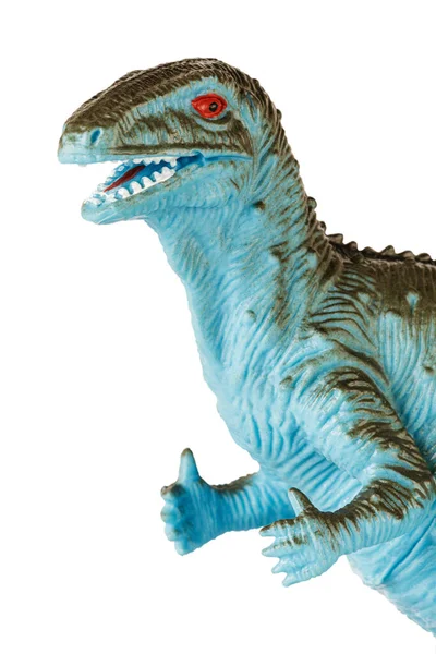 Muovinen Lelu Dinosaurus Eristetty Valkoisella Pohjalla Kopiotilaa — kuvapankkivalokuva