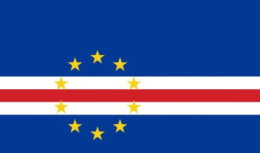 Cape Verde bayrağının bir çizimi. Resmi adıyla Cape Verde 'nin kınanması. Kopya alanı ile birlikte.