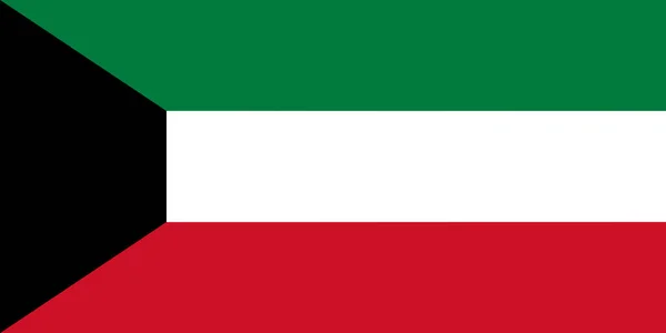 コピースペースを持つクウェート国家として公式に知られているクウェートの旗のイラスト — ストック写真