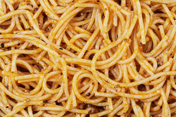 Close Prato Espaguete Delicioso Isolado Com Espaço Cópia — Fotografia de Stock