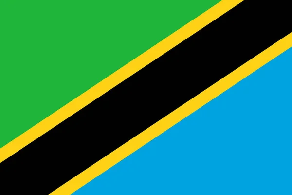탄자니아를 공식적으로 탄자니아 공화국으로 알려진 깃발의 — 스톡 사진