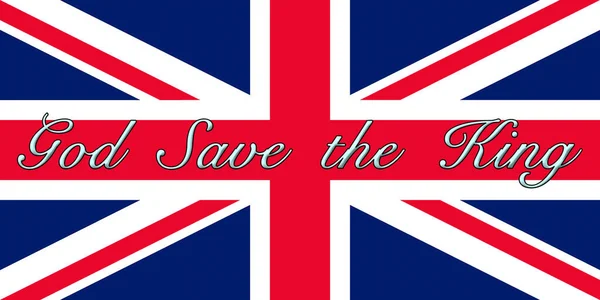 Официальный Флаг Соединенного Королевства Великобритании Лозунгом Боже Храни Короля — стоковое фото