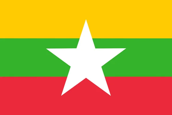 缅甸联邦国旗图例 正式名称为缅甸联邦共和国 有复制空间 — 图库照片