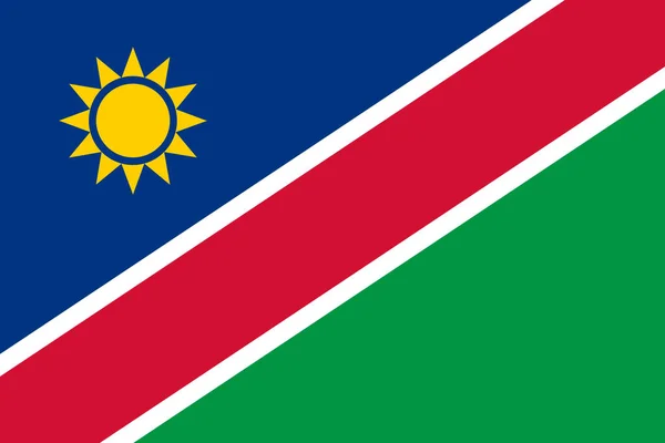 Namíbia Hivatalos Nevén Namíbiai Köztársaság Lobogójának Illusztrációja Fénymásolási Hellyel — Stock Fotó