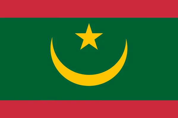 毛里求斯国旗图例 正式名称为 Quot 毛里塔尼亚伊斯兰共和国 Quot 有复制空间 — 图库照片
