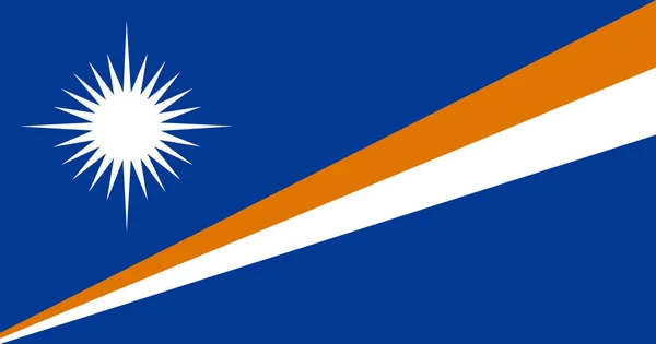 正式名称为马绍尔群岛共和国的马绍尔群岛国旗的图解 有复制空间 — 图库照片