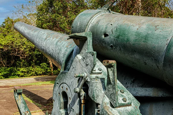 菲律宾科雷吉多岛上陈列的炮台候恩的艺术废墟 Corregidor岛守卫着马尼拉湾的入口 — 图库照片