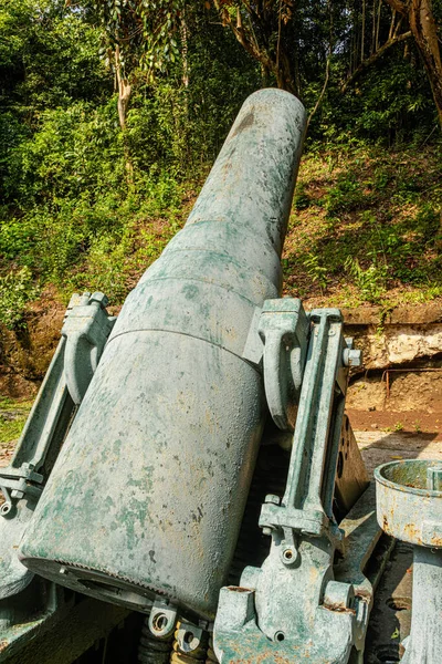 Die Ruinen Der Artillerie Battery Way Mörserkanonen Auf Der Insel — Stockfoto