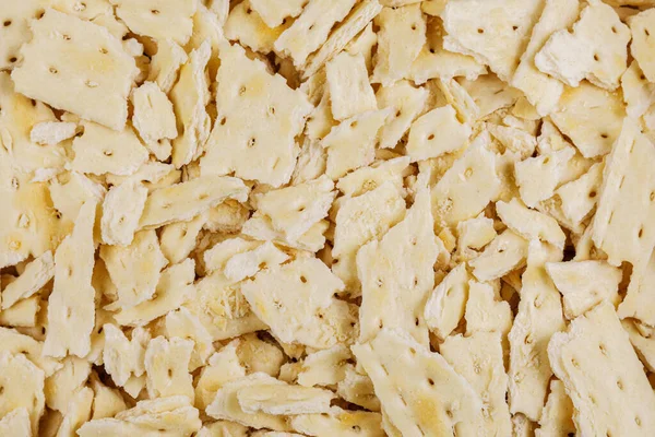Flache Lage Von Crunched Saltine Cracker Machen Einen Leckeren Snack — Stockfoto