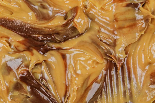 Flat Lay close up of delicious Peanut Butter and Chocolate Sandwich isolated with copy space