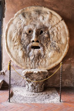 Bocca della Verita (Gerçeğin Ağzı) Cosettin Kilisesi 'nde Santa Maria' da Roma, Avrupa