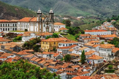 Ouro Preto 'daki Nossa Senhora do Carmo Barok Kilisesi. Minas Gerais, Brezilya, Güney Amerika 'da yer almaktadır.