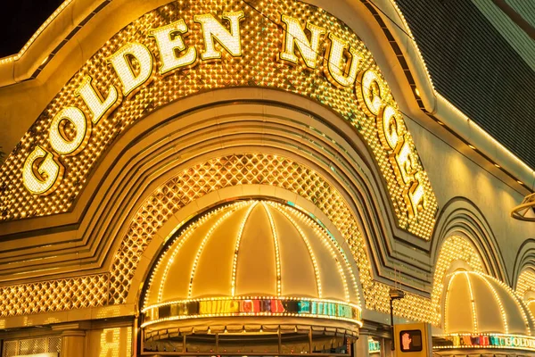 Der Berühmte Alte Las Vegas Strip Mit Dem Golden Nugget — Stockfoto