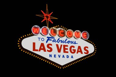 Nevada, ABD, Kuzey Amerika 'daki Las Vegas Bulvarı boyunca uzanan meşhur Las Vegas tabelasına hoş geldiniz.