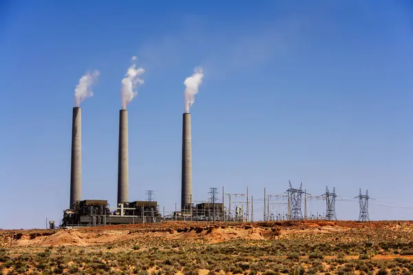 Navajo Electricity Generating Station Kulfyret Dampværk Nærheden Page Arizona Usa - Stock-foto