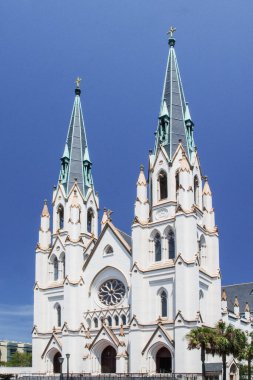Savannah Georgia, ABD, Kuzey Amerika 'daki Aziz John Katedrali' nde kopyalama alanı var.