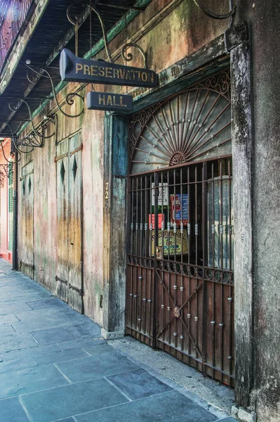 New Orleans Jazz Music Venue Preservation Hall Located Just Borbon — Stock Photo, Image