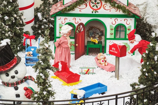 Christmas Decorations Depicting Santa North Pole — Stock Photo, Image