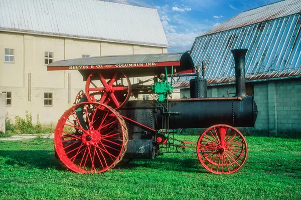 Antik Bir 1902 Buhar Makinesi Traktörü Columbus Indiana Abd Kuzey — Stok fotoğraf