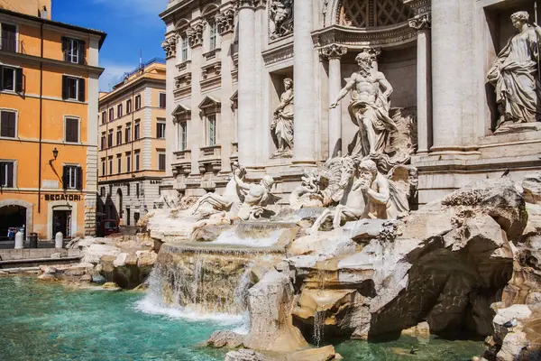 Historische Trevifontein Een Populaire Toeristische Bestemming Rome Italië Europa — Stockfoto