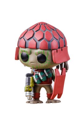 Uzaylı Pawny 'yi kapatın. Kopyalama alanı olan beyaz bir arkaplanda izole edildi.