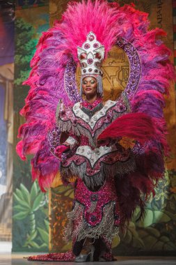 Leblon Plataforma Uno Kulübü, Rio de Janeiro, Brezilya, Güney Amerika 'daki Samba Show dansçıları