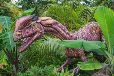 Dilophosaurus (yani, çift tepeli sürüngen dinozor erken Jurasik dönemden. Birleşik Devletler, Kuzey Amerika