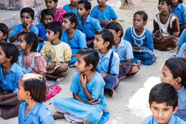 School Children Attending Kindergarden Countryside Delhi India South Asia — Stock Photo, Image