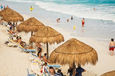 turkuaz suları ve Cancun yucatan Yarımadası'nda quintana roo Meksika beyaz kumlu plajları