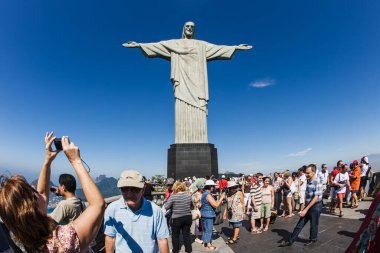 Corcovado Dağı 'ndaki Kurtarıcı İsa, Rio de Janeiro Brezilya Güney Amerika