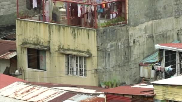 Vivendo Pobreza Casas Degradadas Manila Filipinas Sudeste Asiático — Vídeo de Stock