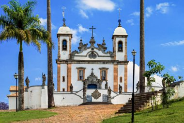 Santuario do Senhor Bom Jesus de Matosinhos. 1758 ve 1771 yılları arasında inşa edilmiş. Congonhas 'ta Campo, Minas, Brezilya, Güney Amerika' da yer almaktadır.