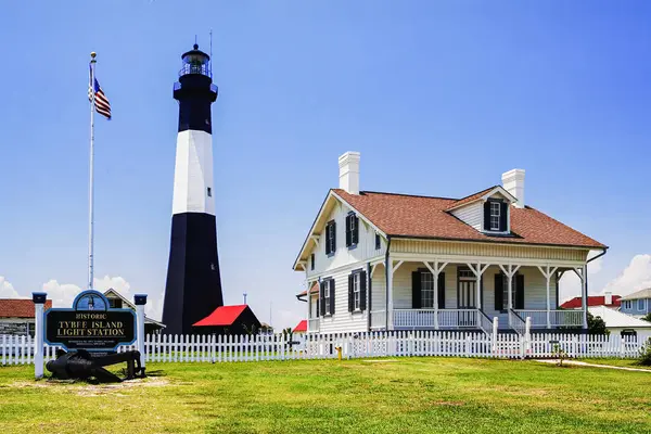 Tybee Island Lighthouse Station Georgia Usa North America Copy Space — Stock Photo, Image