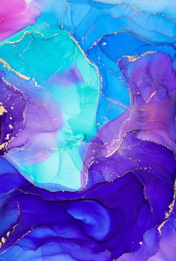 Alkol mürekkebi sanatı. Sıvı boya karışımı. Modern, soyut renkli arka plan, duvar kağıdı. Mermer desen. Yarı saydam renkler.