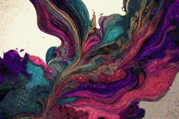 Fundo Abstrato Dos Esfregaços Tinta Acrílica Misturar Tinta Óleo Multicolorida — Fotografia de Stock