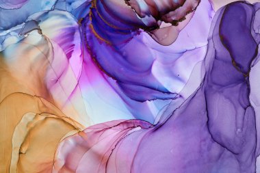 Soyut bulutlar. Modern fütüristik desenli mermer yarı şeffaf renk dokusu, çok renkli dinamik arkaplan, sıvı boya sanatı..