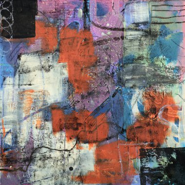 Renkli modern sanat eserleri, soyut boya vuruşları, yağlı boya tabloları. Akrilik sanat, sanatsal doku. Fırça darbeleri ve lekeler grunge arkaplan, elle boyanmış desen