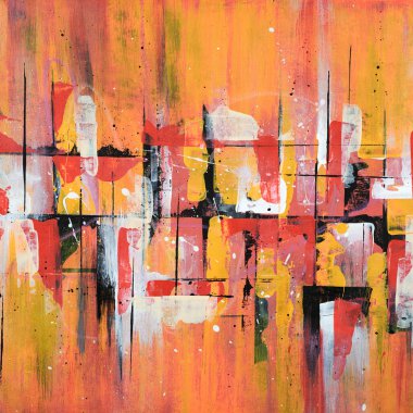 Tuval üzerindeki grunge desenli soyut çok renkli resim. Sanat eserleri fırça darbesi, sıçrama rengi ve yağ, akrilik boya elementi. Duvar kağıdı arkaplanı için çağdaş sanat