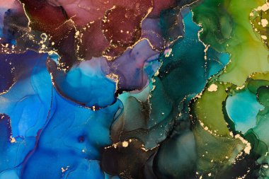 Soyut bulutlar. Modern fütüristik desenli mermer yarı şeffaf renk dokusu, çok renkli dinamik arkaplan, sıvı boya sanatı..