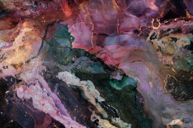 Soyut bulutlar. Modern fütüristik desenli mermer yarı şeffaf renk dokusu, çok renkli dinamik arkaplan, sıvı boya sanatı..