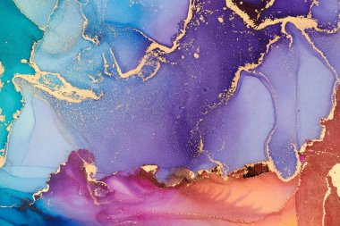 Alkol mürekkebi tekniğinde doğal lüks, soyut, akışkan sanat resimleri. Şefkatli ve rüya gibi duvar kağıtları. Renklerin karışımı şeffaf dalgalar ve altın girdaplar yaratır. Posterler ve diğer basılı materyaller için