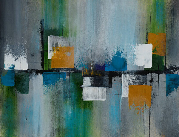 Abstract multicolor painting wtih grunge texture on canvas. Artwork mix brush stroke, splash color and oil, acrylic paint element. Modern contemporary art  for wallpaper background