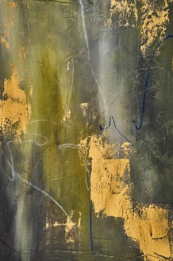 Tuval üzerindeki grunge desenli soyut çok renkli resim. Sanat eserleri fırça darbesi, sıçrama rengi ve yağ, akrilik boya elementi. Duvar kağıdı arkaplanı için çağdaş sanat