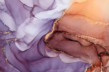 Şeffaf renk akımları, yılan gibi kıvrılan metalik girdaplar ve köpüklü renk spreyleri bu serbest akan dokuların manzarasını şekillendirir. Sıvı mürekkep tekniğiyle doğal lüks, akışkan sanat resimleri.