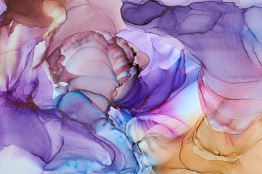 Soyut bulutlar. Modern fütüristik desenli mermer yarı şeffaf renk dokusu, çok renkli dinamik arkaplan, sıvı boya sanatı..