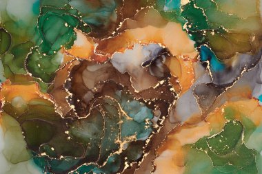 Soyut bulutlar. Modern fütüristik desenli mermer yarı şeffaf renk dokusu, çok renkli dinamik arkaplan, sıvı boya sanatı..