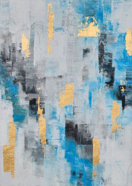 Çadır bezi dokusunda soyut renkli yağlı boya resim. El yapımı fırça darbesi, yağlı boya arka plan. Modern Sanat Yağlı Resimleri. Arkaplan için soyut modern sanat