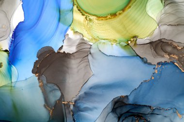 Sıvı mürekkep tekniğiyle doğal lüks, akışkan sanat resimleri. Şefkatli ve rüya gibi duvar kağıtları. Renklerin karışımı şeffaf dalgalar ve altın girdaplar yaratır. Posterler ve diğer basılı materyaller için